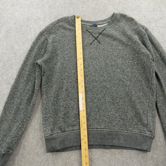 Jared Lang Sweater Mens Large Gray Pullover Knit Crew Neck Elbow Patches - Picture 7 of 13